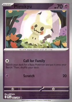 MIMIKYU 042/094 COMMON PHANTASMAL FLAMES POKEMON REVERSE HOLO NEAR MINT - Image 1