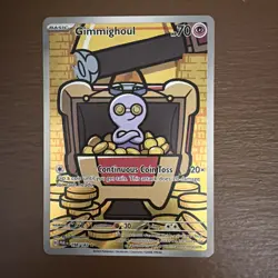 2023 Pokemon SV Paradox Rift Gimmighoul #198/182 Illustration Rare NM - Image 1