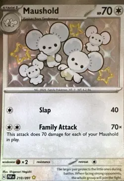 Maushold 210/091 Shiny Rare Paldean Fates Pokemon Near Mint - Image 1