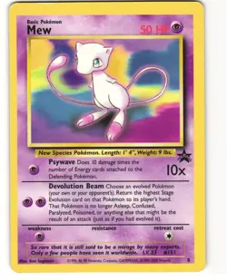 Mew Pokemon TCG WOTC Black Star Promos 8 MP - Image 1