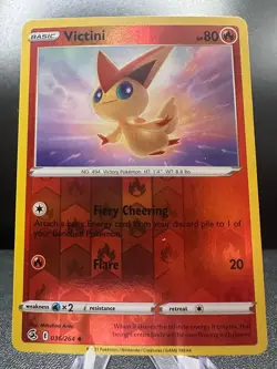 Victini 036/264 Fusion Strike Pokemon Reverse Holo Near Mint - Image 1