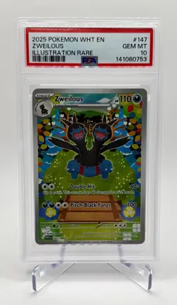 Zweilous 2025 Pokemon White Flare Illustration Rare #147 PSA 10 POP 78 - Image 1