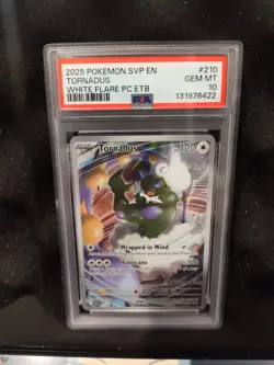 2025 POKEMON WHITE FLARE POKEMON CENTER ETB PROMO SVP #210 TORNADUS PSA 10 Gem - Image 1