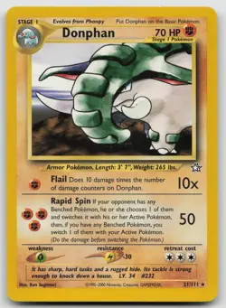Donphan 21/111 Rare Neo Genesis Pokemon Unlimited Lightly Played - Image 1