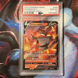 2020 Pokemon Sword & Shield Champion's Path Incineroar V 008/073 PSA 10 - Image 1