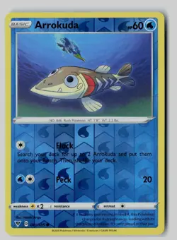 Arrokuda 041/185 Common Vivid Voltage Pokemon Reverse Holo NM - Image 1