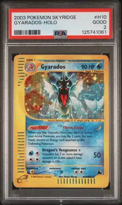 2003 POKEMON SKYRIDGE #H10 GYARADOS-HOLO PSA 2 - Image 1