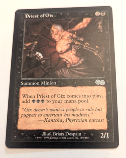 Magic Mtg Urza's Saga Priest of Gix moderately played - Image 1