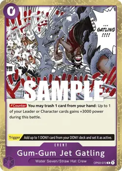 OP03-072 Gum-Gum Jet Gatling English R One Piece TCG Card Game - Image 2