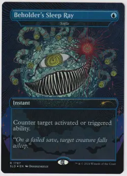 MTG Foil 1X Beholder's Sleep Ray (Stifle) X1 (Borderless) Secret Lair Magic - Image 1