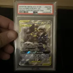 PSA 9 LUCARIO & MELMETAL GX BLACK STAR PROMO #SM192 FULL ART/ 2019 POKEMON SM - Image 1