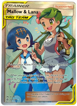 Pokemon Mallow and Lana Tag Team Cosmic Eclipse 231/236 Full Art TCG - Image 1