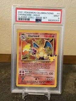2021 Pokemon Charizard 4/102 Celebrations Classic Holo Rare PSA 9 MINT - Image 1