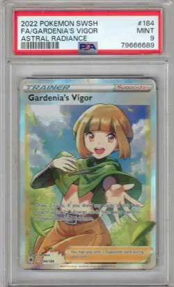 2022 POKEMON SWSH #184/189 GARDENIA'S VIGOR FULL ART ASTRAL RADIANCE PSA 9 - Image 1