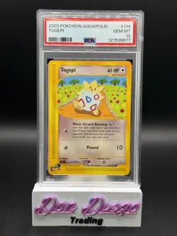 2003 Pokemon Aquapolis #114 Togepi PSA 10 - Image 1