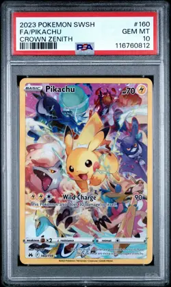 2023 POKEMON SWORD AND SHIELD CROWN ZENITH FULL ART/PIKACHU 160 PSA 10 GEM MINT - Image 1