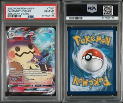 POKEMON SWSH PSA 10 GEM MINT MIMIKYU VMAX TG17 BRILIANT STARS FULL ART HOLO RARE - Image 3