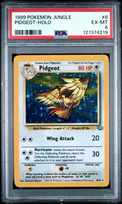 1999 Pokemon Jungle PSA 6 Pidgeot Holo No. 8 - Image 1
