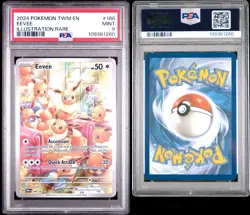 PSA 9 MINT Eevee #188 Illustration Rare Pokemon Twilight Masquerade EN 2024 - Image 5