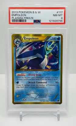 2013 Pokemon B&W Plasma Freeze Empoleon Secret Rare Holo PSA 8 Rare 117/116 - Image 1