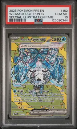 2025 Pokemon Prismatic Evolutions Wellspring Mask Ogerpon EX #152/131 SIR PSA 10 - Image 1