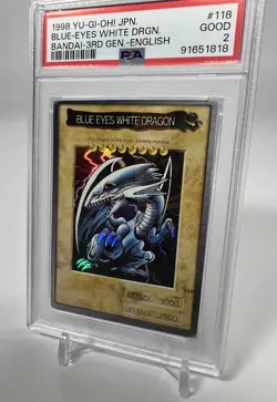 1998 118 Blue-Eyes White Dragon English Bandai Third Generation Yu-Gi-Oh PSA 2 - Image 3