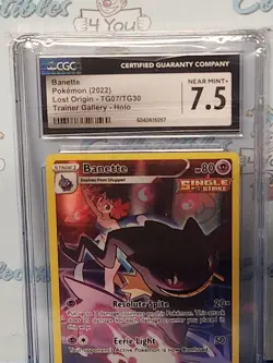 Pokemon 2022 Lost Origin Trainer Gallery Banette Holo Cgc Near Mint 7.5 Card - Image 5