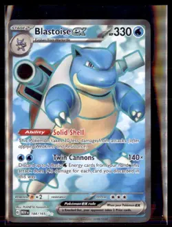 Pokemon 151 Blastoise EX 184/165 Ultra Rare - Image 1
