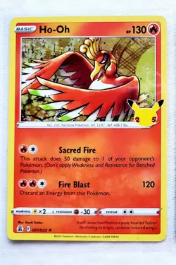LUGIA & HO-OH 01 & 022/025 HOLO RARE Celebrations Pokemon TCG 25th PACK FRESH! - Image 3