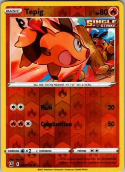 Tepig 023/163 Battle Styles Pokemon Reverse Holo Near Mint - Image 1