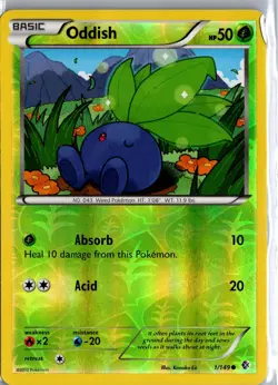 Oddish 1/149 Common Boundaries Crossed Pokemon Reverse Holo Moderately Played - Image 1