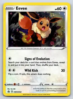 Eevee SWSH042 Holo Promo Sword & Shield Promo Pokemon Lightly Played - Image 1