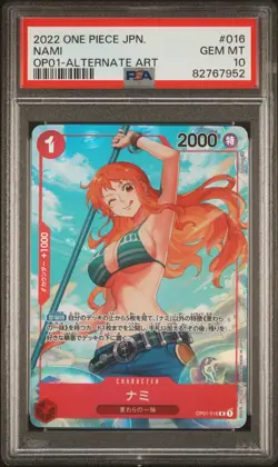 Nami OP01-016 R Parallel Alt Art 2022 Japanese PSA 10 One Piece Card - Image 1
