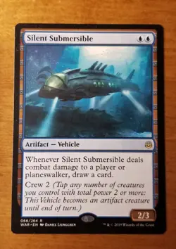 MTG 1x Silent Submersible, NM, War of the Spark, Vehicle Crew Draw Card Damage - Image 1