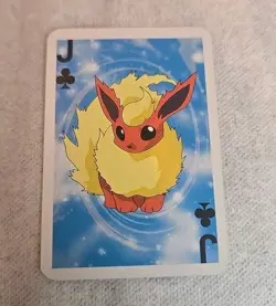 1999 Bicycle Mini Playing Card Pokemon Jack of Clubs Flareon - Image 1