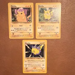 Pokemon TCG WOTC Base Set/Jungle/Neo Genesis Pikachu Lot (3) 58/102 60/64 - Image 1