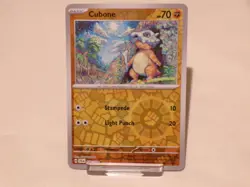 Pokemon TCG Cubone 076/159 – SV09 Journey Together Reverse Holo Common Card Mint - Image 1