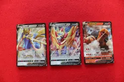 Sword & Shield Pokemon Card Lot Three V Cards Zamazenta V and Zacian V - Image 1