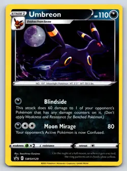 Umbreon SWSH129 Holo Promo Sword & Shield Promo Pokemon LP - Image 1
