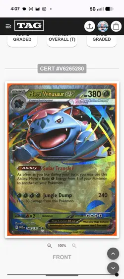 Pokemon TCG Mega Venusaur EX Double Rare Card 003/132 TAG Graded 💎 GEM MUNT 10 - Image 3