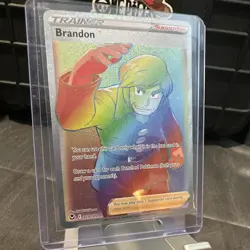 Brandon 203/195 Silver Tempest Secret Rare Holo Full Art Trainer - Image 1
