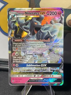 Alolan Ninetales GX 132/214 Pokemon TCG Sm-Lost Thunder Ultra Rare Full Art Holo - Image 1