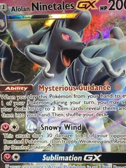 Alolan Ninetales GX 132/214 Pokemon TCG Sm-Lost Thunder Ultra Rare Full Art Holo - Image 2