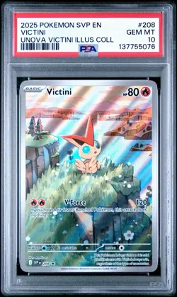 2025 POKEMON SVP PROMO UNOVA VICTINI ILLUSTRATION COLLECTION #208 VICTINI PSA 10 - Image 1