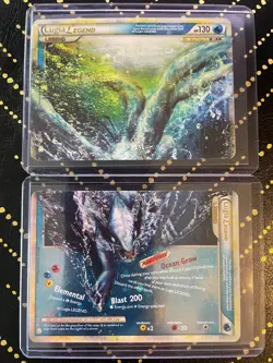 2010 Pokemon Heartgold & Soulsilver #113 + #114 Lugia Legend Holo Top and Bottom - Image 1