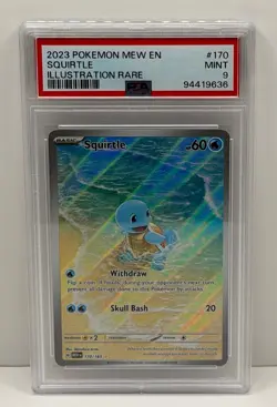 🔥2023 POKEMON MEW EN-151 ILLUSTRATION RARE #170 SQUIRTLE PSA 9! MINT!🔥 - Image 1