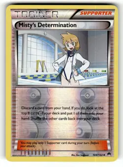 Misty's Determination 104/122 Uncommon BREAKpoint Reverse Holo Pokemon LP - Image 1
