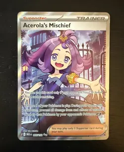 Pokemon TCG Acerola's Mischief 165/132 ME01 Secret Rare FA Holo - Image 1