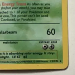 Pokemon Venusaur 15/102 Base Set Shadowless Holo Rare 1999 100 HP English - Image 5
