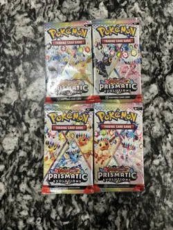 Pokemon TCG S&V Prismatic Evolutions Booster Packs, Lot of 4, New and Sealed - Image 1